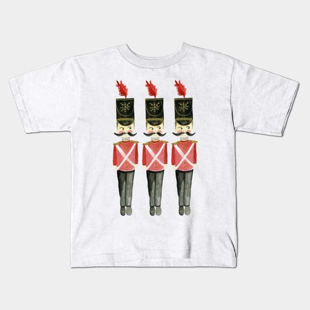Christmas Nutcracker Soldiers Kids T-Shirt by sabrina.seeto@gmail.com